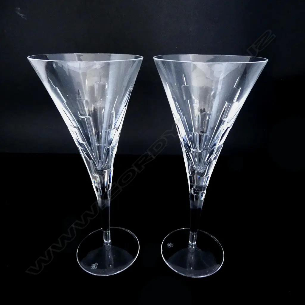 PR ROYAL DOULTON CRYSTAL CHAMPAGNE FLUTES H.245mm Image 1++
