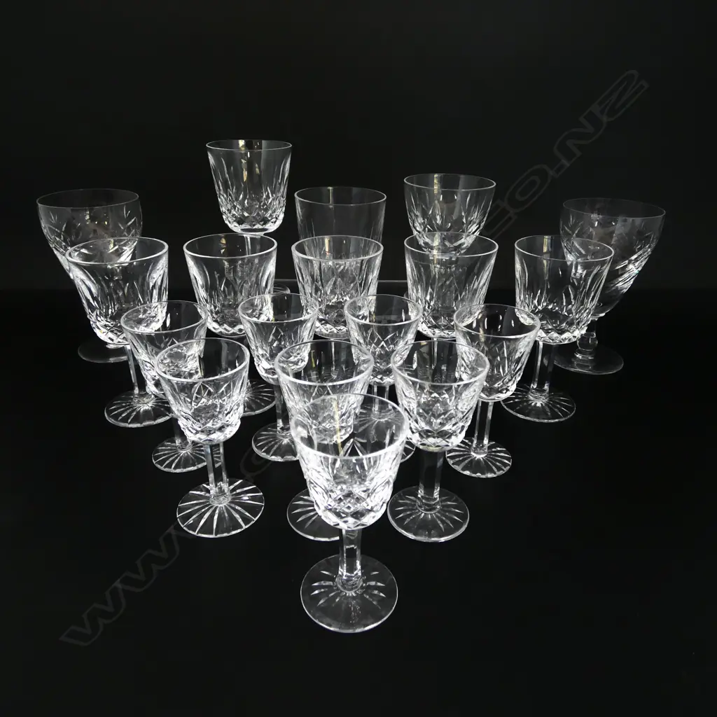 14 WATERFORD CUT CRYSTAL GLASSES + 4 EDINBURGH GLASSES H.120mm Image 1++