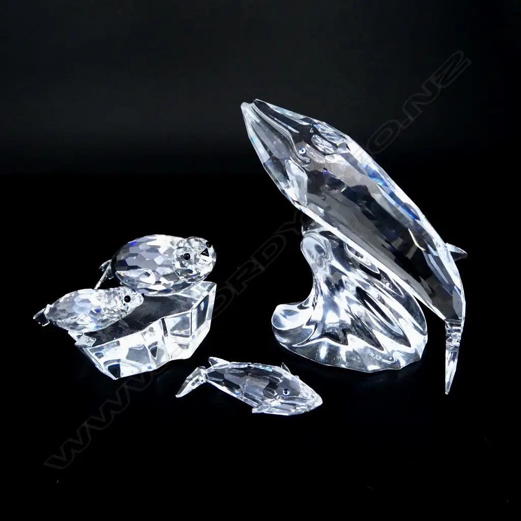 3 SWARVOSKI CRYSTAL ORNAMENTS faults H.100mm Image 1++