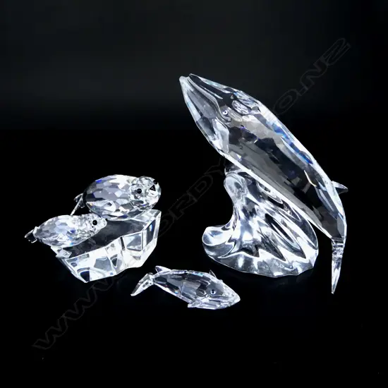 3 SWARVOSKI CRYSTAL ORNAMENTS faults H.100mm