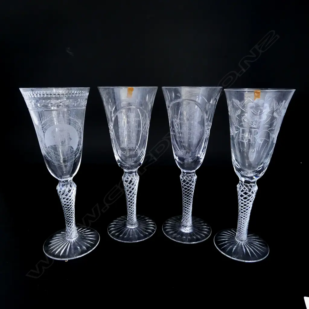 4 WEBB CORBETT LTD ED. CELEBRATION GOBLETS H.220mm, BOXED w. CERTIFICATES Image 1++