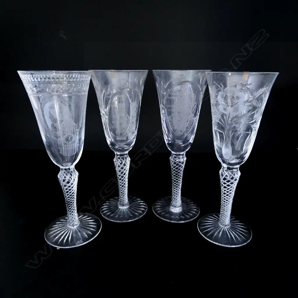 4 WEBB CORBETT LTD ED. CELEBRATION GOBLETS H.220mm, BOXED w. CERTIFICATES Image 1++