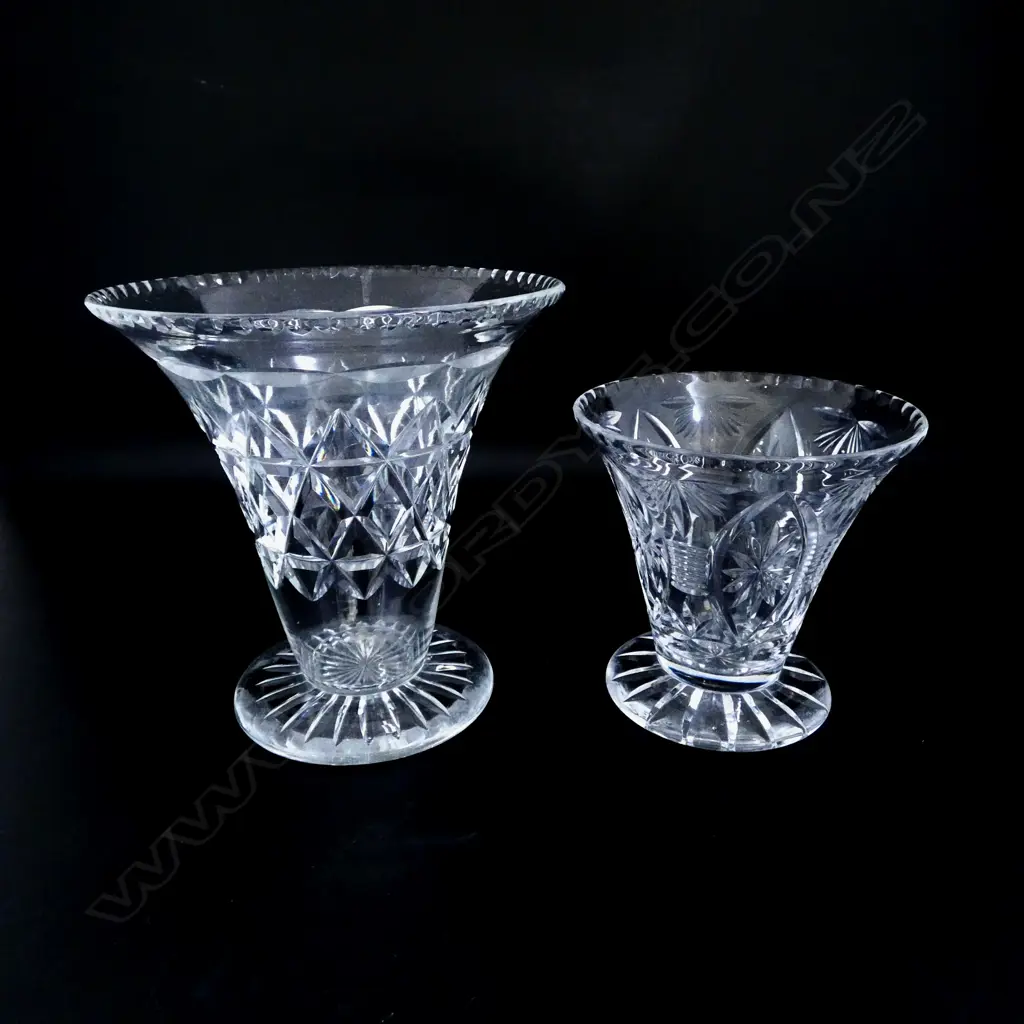 2 CRYSTAL VASES H200 & 150MM Image 1++