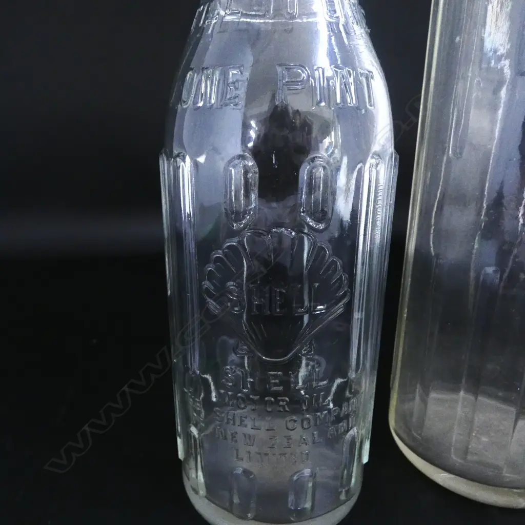 2 SHELL MOTOR OIL BOTTLES H.360, 230mm Image 1++