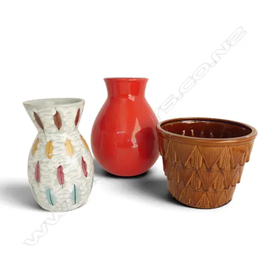 2 VASES + CACHE POT H.215mm