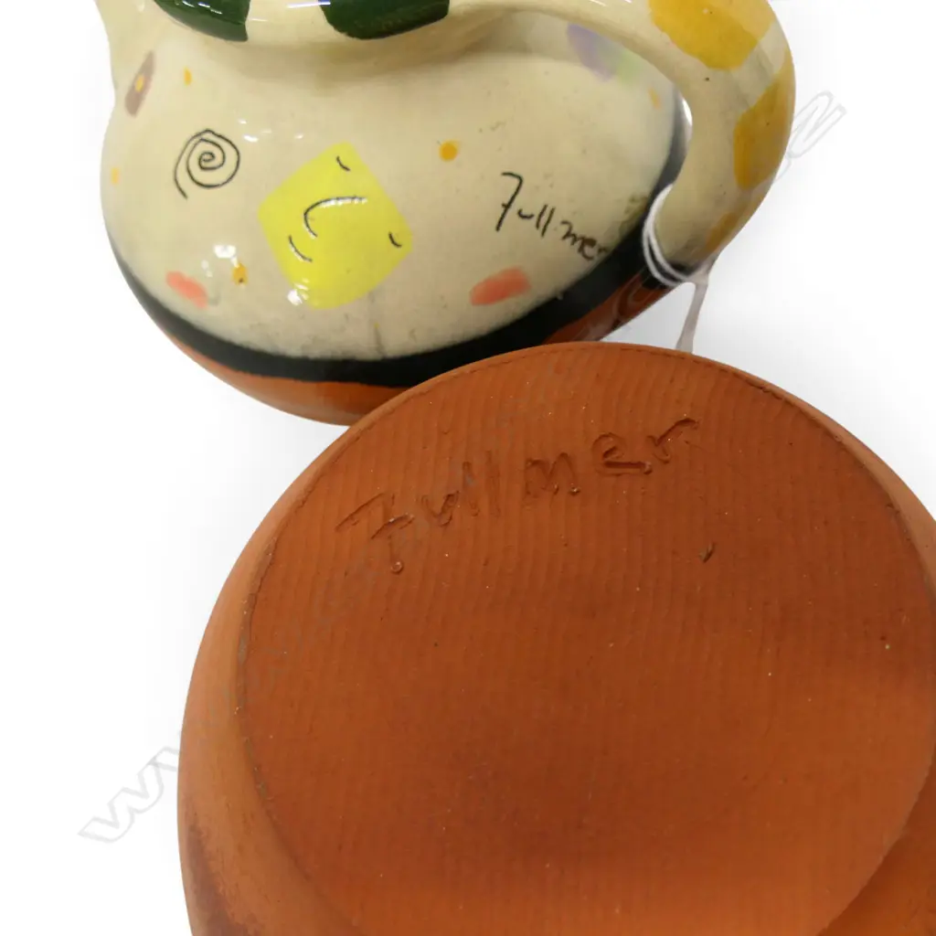 STEVE FULLMER STUDIO POTTERY TEAPOT 'THE BIG DRIPPER' & BOWL Dia.160mm Image 1++