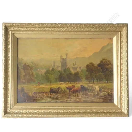 ANTIQUE PRINT, SCOTTISH LANDSCAPE 420x620mm