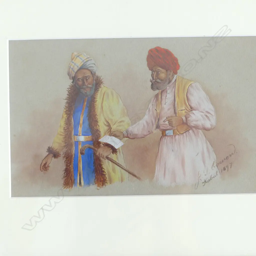 R J COWEN 'KABUL' 1897', W/C, 120 X 190mm & JACOPE 'EGYPTIAN DESERT' WATERCOLOUR, 125 X 245mm Image 1++