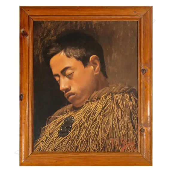 GOLDIE PRINT 'BOY ASLEEP' 500 X 400 - FAULTS TO FRAME Image 1++