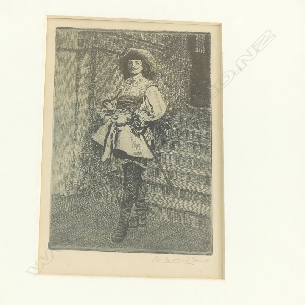 W. EDWIN LAW, THREE ENGRAVINGS - FRANS HALS, MESSONIER, ROBERT BURNS PORTRAIT,  175 X 90mm + 3 U/F ETCHINGS IN FOLDER Image 1++