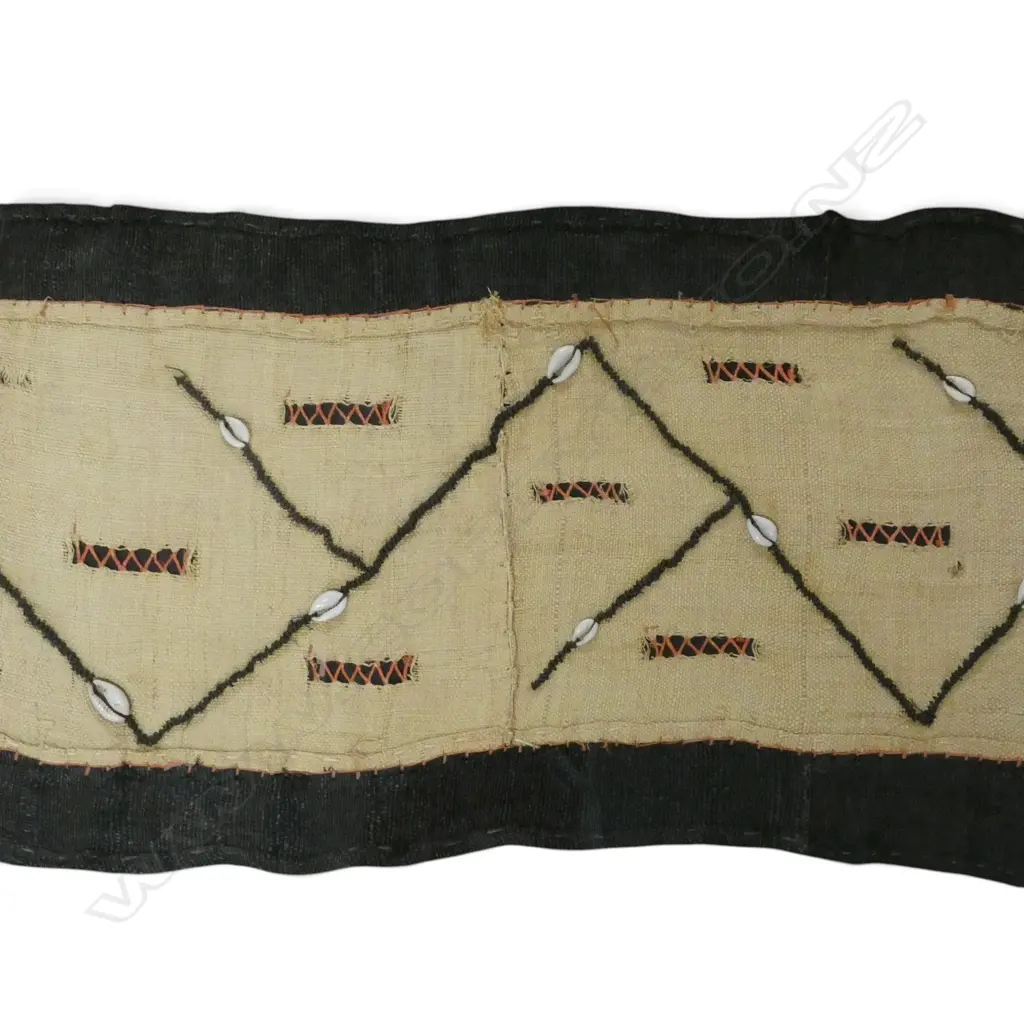 FRAMED AFRICAN KUBA CLOTH 310x700mm approx. Image 1++