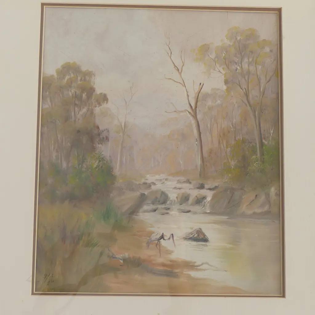 ARTIST UNKNOWN, AUSTRALIAN? LANDSCAPE, OIL, 330x280mm Image 1++