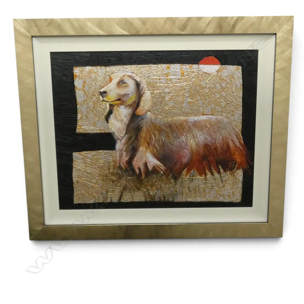 FRANCO ANSEMLI, DOG STUDY, MIXED MEDIA ON BOARD, SIGNED, 380 X 500MM Image 1++