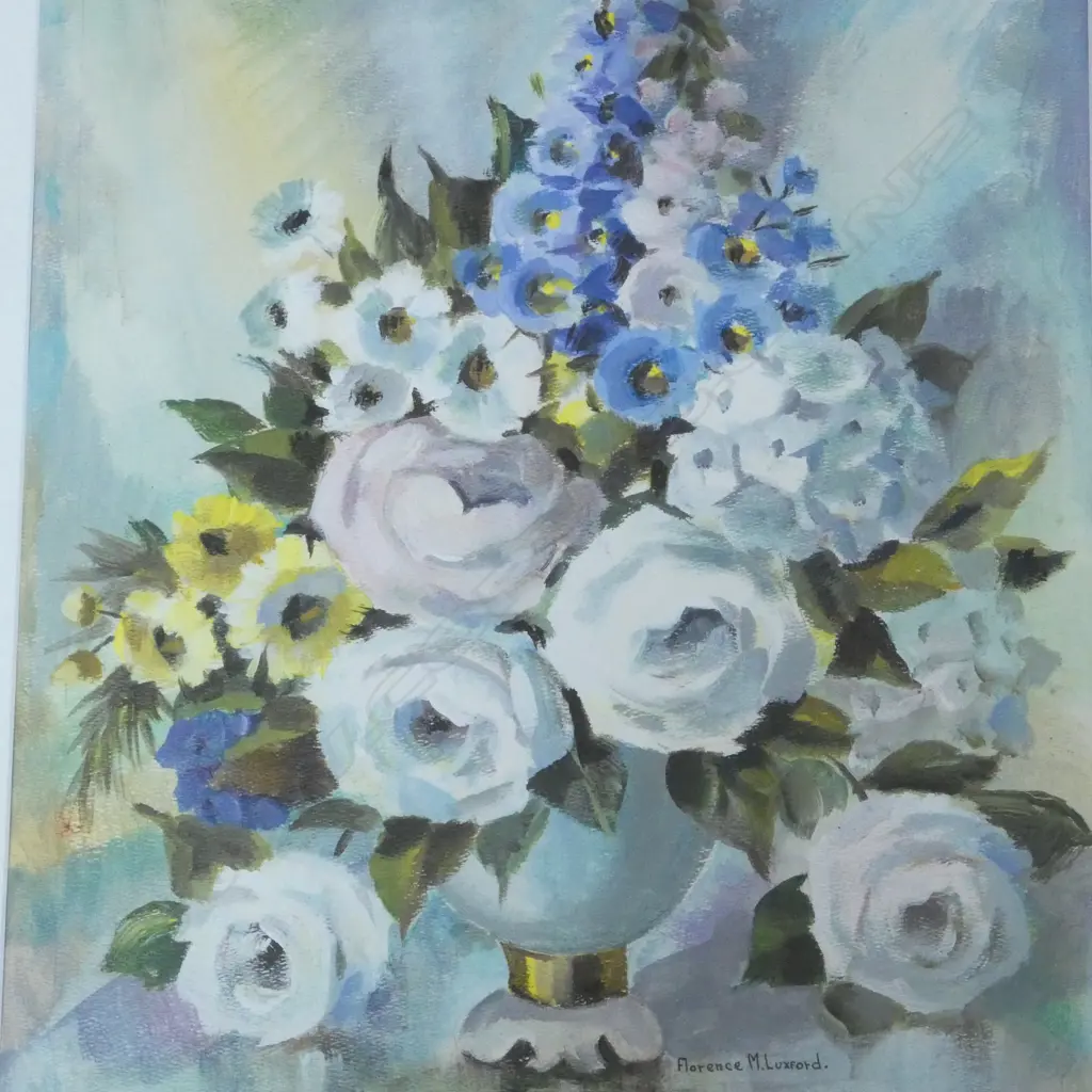 FLORENCE M. LUXFORD FLORAL STILL LIFE, H.765MM W.650MM Image 1++