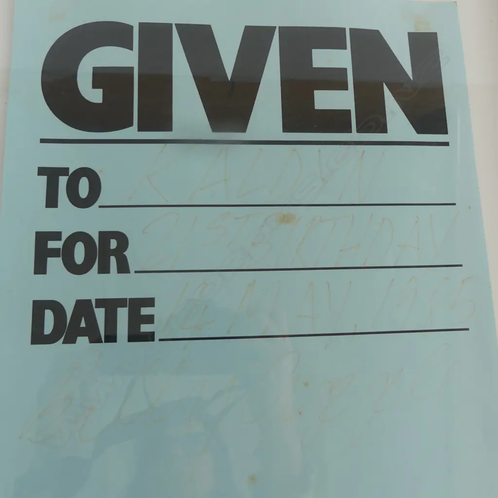 BILLY APPLE 'GIVEN' SCREENPRINT,425 X 295MM (INSCRIBED TO KALDYN FOR 21ST BIRTHDAY) NOTE INK INSCRIPTION VERY FADED Image 1++