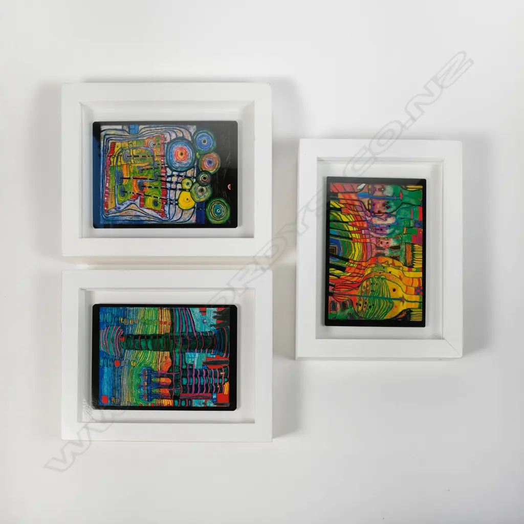 Hundertwasser three foil inset prints - each 155 x 110mm Image 1++
