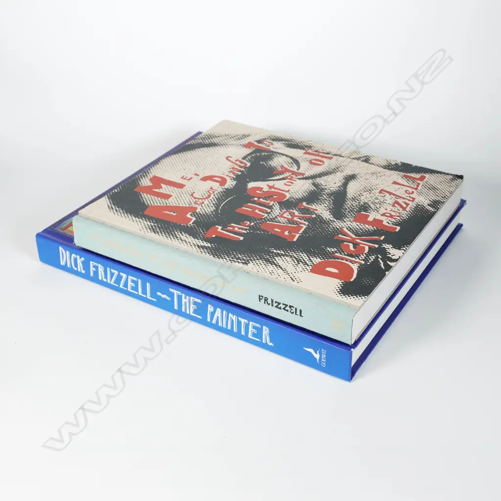 Two Hardcover Dick Frizzell books - The Painter & 'Me According to the History of Art' Image 1++