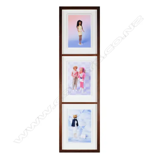 YVONNE TODD - FRAMED BARBIE POSTCARDS (WELLINGTON MUSEUM) 2023 - 890 x 250mm O/A