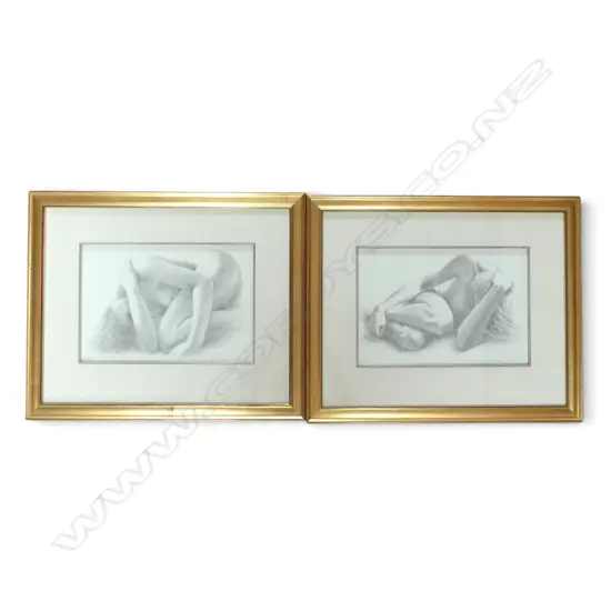 SIGNED 'L' RUSSELL, 'MIA' AND 'KIRI', PAIR OF LTD EDITION PRINTS (128/250), 210 X 310MM (EACH)