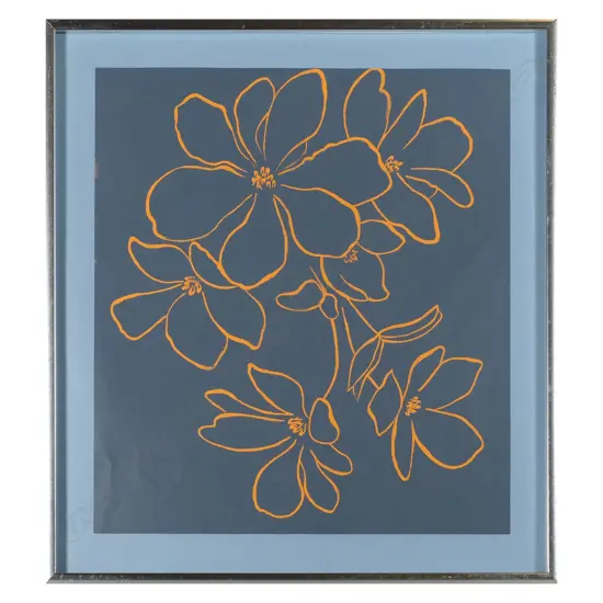 JOAN TAYLOR - STUDY IN ORANGE AND BLUE. SCREENPRINT. 1982. UNSIGNED. 375 x 340mm