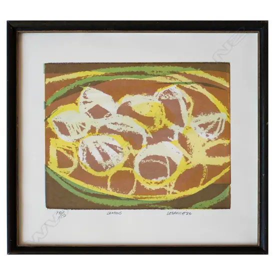 LES FINCH (1940-1983) - LEMONS - HANDMADE SCREENPRINT 10/10 1982 260 x 310mm