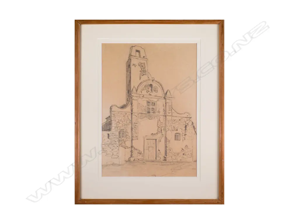 John Weeks (1886-1965) - European Church Scene - graphite c. 1920 Image 1++