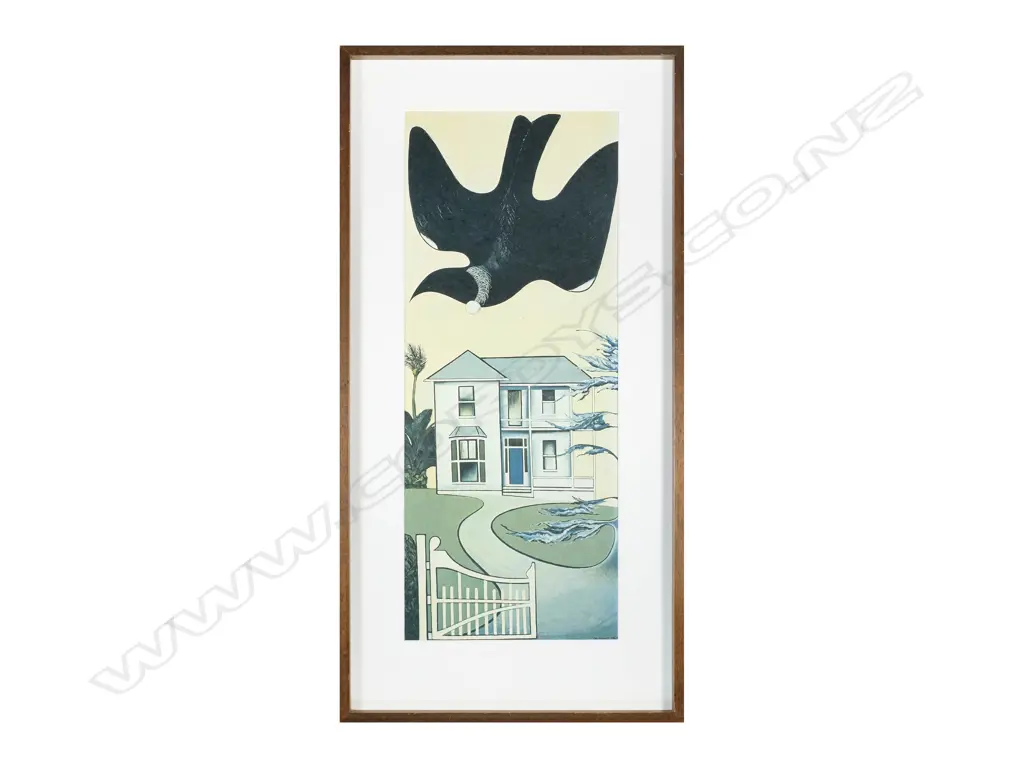 DON BINNEY - COLONIAL GARDEN BIRD VINTAGE PRINT 600 x 240mm Image 1++