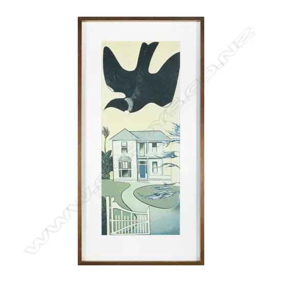 DON BINNEY - COLONIAL GARDEN BIRD VINTAGE PRINT 600 x 240mm