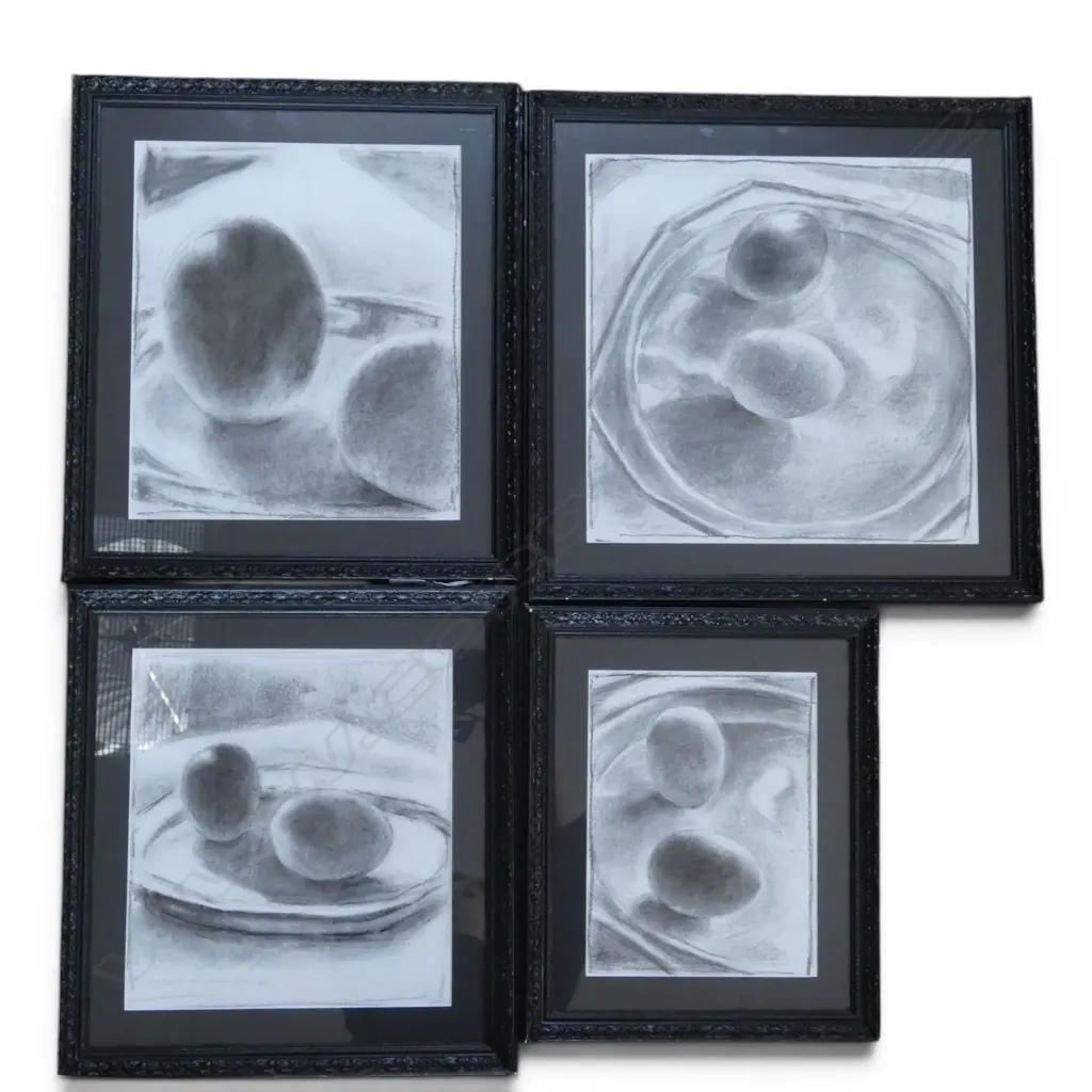 DEIRDRE HATRICK-SMITH, FOUR STILL LIFE DRAWINGS, CHARCOAL, 320 X 280mm (Largest) Image 1++