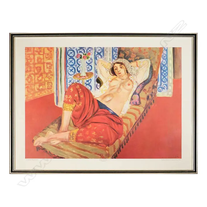 VINTAGE HENRI MATISSE L'ODALISQUE PRINT 430 X 605MM Image 1++