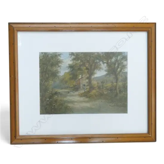 SIGNATURE INDISTINCT, COUNTRY SCENE, SIGNED & DATED 1914, OIL ON CANVAS, 240x335mm