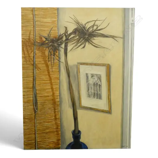 ROGER STAPLES (1942-2025) 'DRIED STRELITZIA AND PHOTOGRAPH' OIL ON CANVAS, SIGNED & DATED 2000 915x710mm