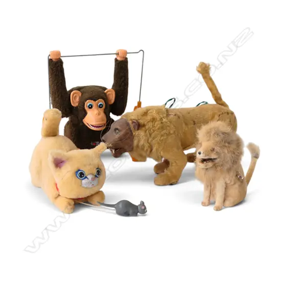 4 VINTAGE WIND-UP MOTOR TOYS