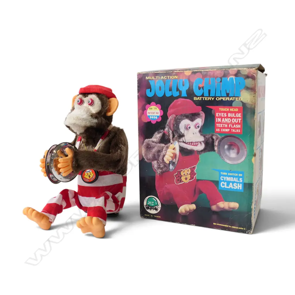 VINTAGE BOXED 'JOLLY CHIMP' MULTI-ACTION TOY Image 1++