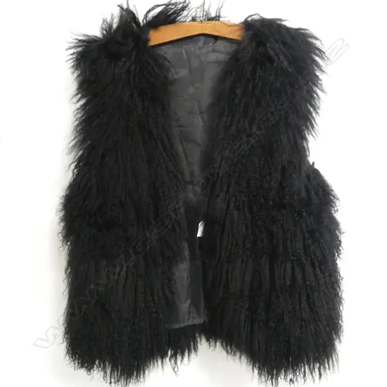 MONGOLIAN BLACK SHEEPSKIN VEST
