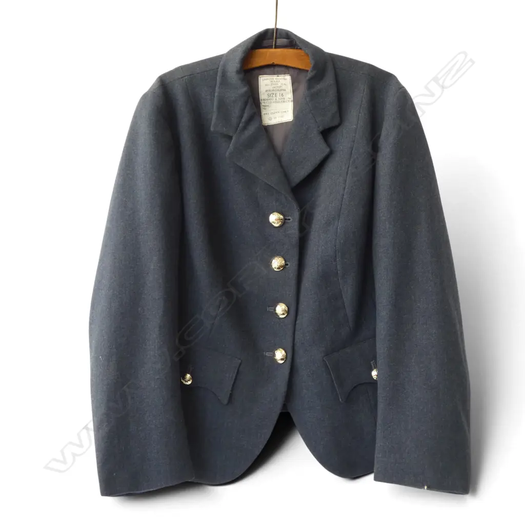 VINTAGE WOMANS UNIFORM JACKET leabel reads W.R.A.F. Size 16, H. Edgard & Sons Ltd. Image 1++
