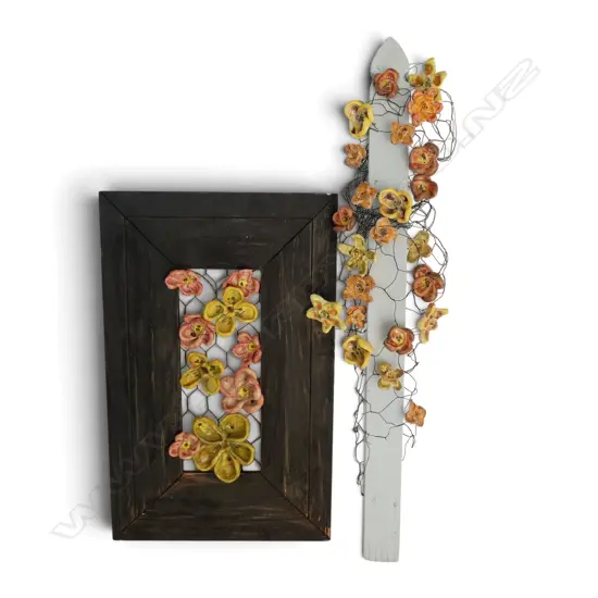 LOIS TEMPLETON (POLLOK ARTS) 'PICKET CLIMBER' H.920mm & FRAMED WORK 660x420mm