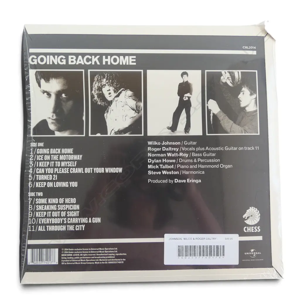 RECORD: WILKO JOHNSON/ROGER DALTREY - GOING BACK HOME CRL2014 Image 1++