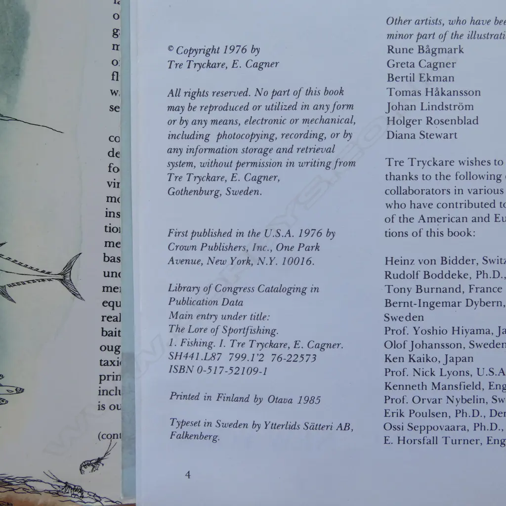 THE LORE OF SPORTFISHING by TRE TRYCKARE, E. CAGNER & FRANK T. MOSS Image 1++