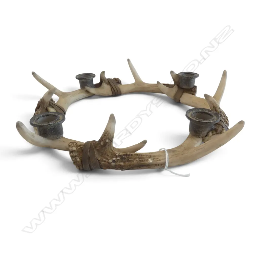 VINTAGE FAUX DEER ANTLER CANDLEHOLDER Dia.340mm Image 1++
