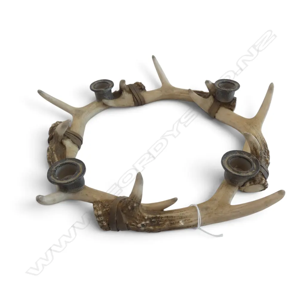 VINTAGE FAUX DEER ANTLER CANDLEHOLDER Dia.340mm Image 1++