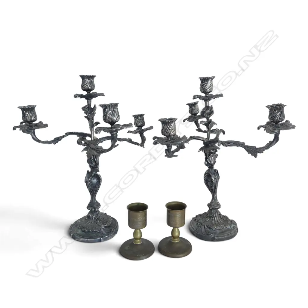 2 PRS METAL CANDLESTICKS H.410, 110mm Image 1++