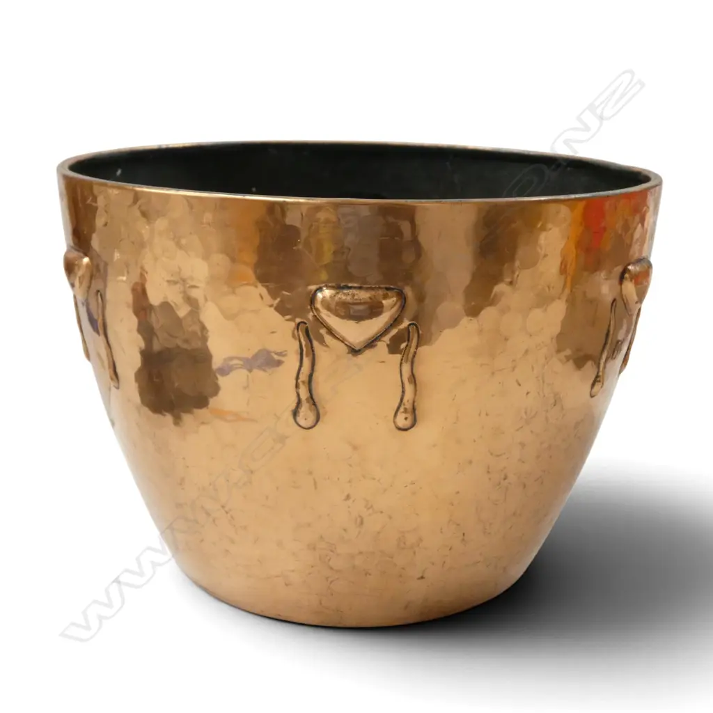 WMF ART NOUVEAU HAMMERED COPPER JARDINIERE H.90mm Image 1++