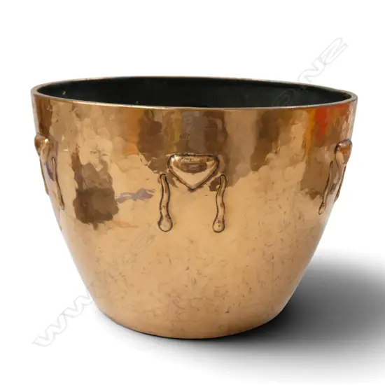 WMF ART NOUVEAU HAMMERED COPPER JARDINIERE H.90mm