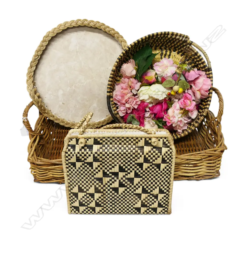 3 CANE BASKETS + BAG W.660mm Image 1++