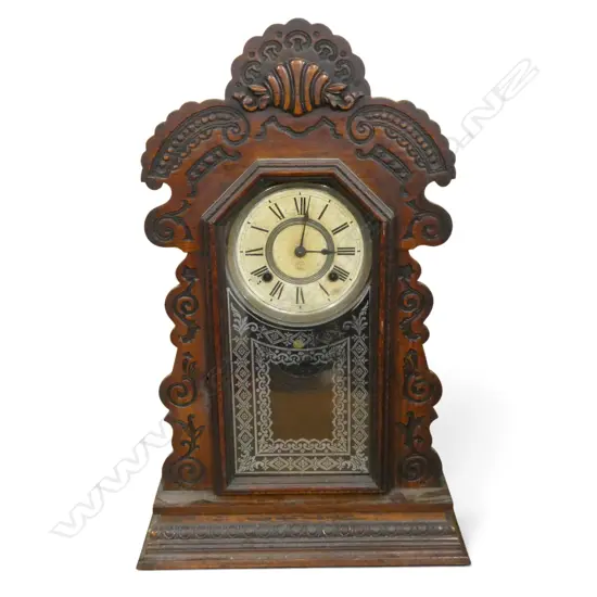 ANTIQUE ANSONIA GINGERBREAD MANTLECLOCK H570MM