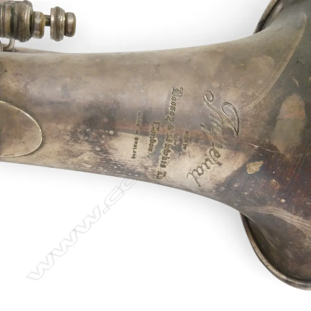 VINTAGE BOOSEY & HAWKES SILVER PLATE BRASS EUPHONIUM H.500mm Image 1++