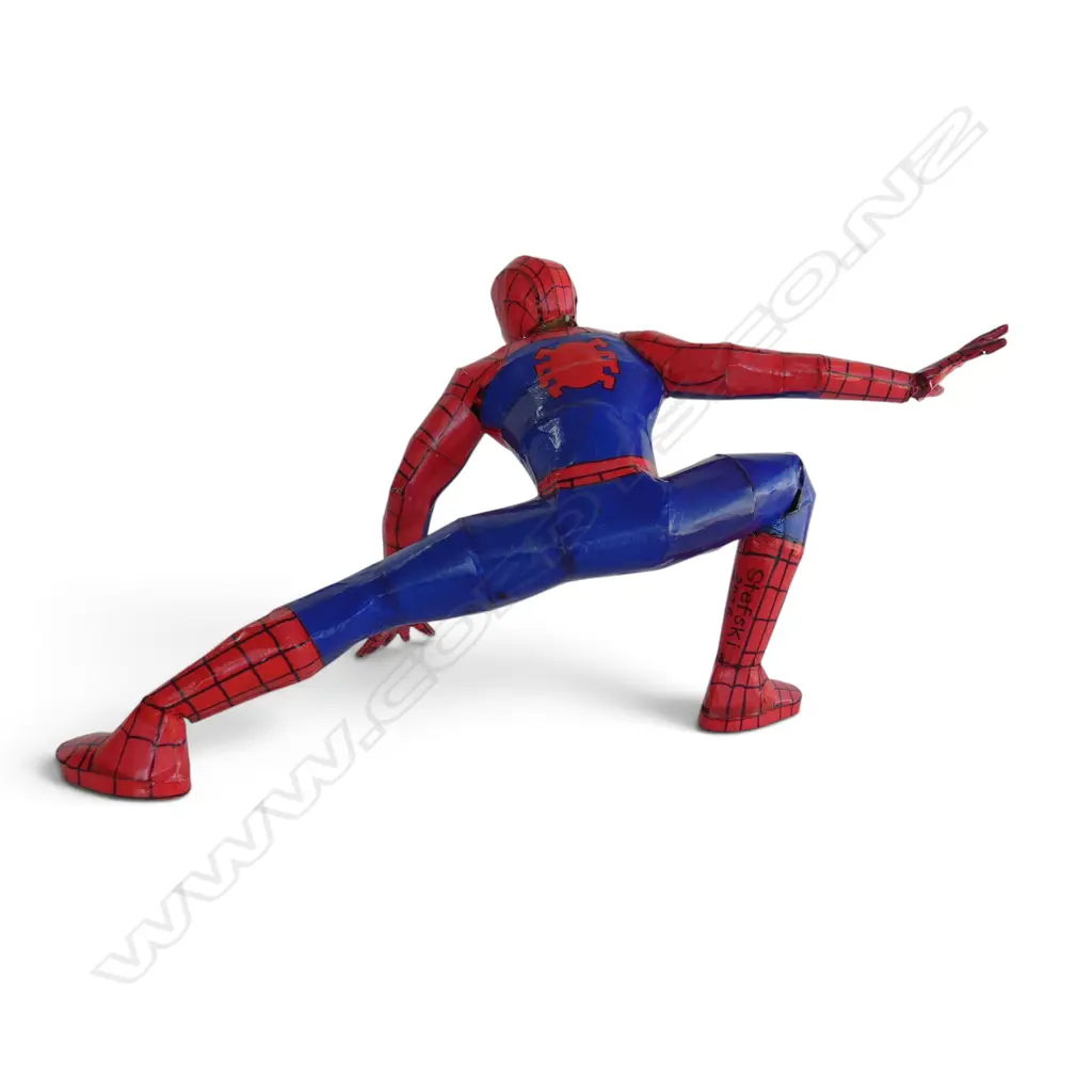 HAND MADE CARDBOARD SPIDERMAN BY STEFSKI NZ, SIGNED H.330mm Image 1++