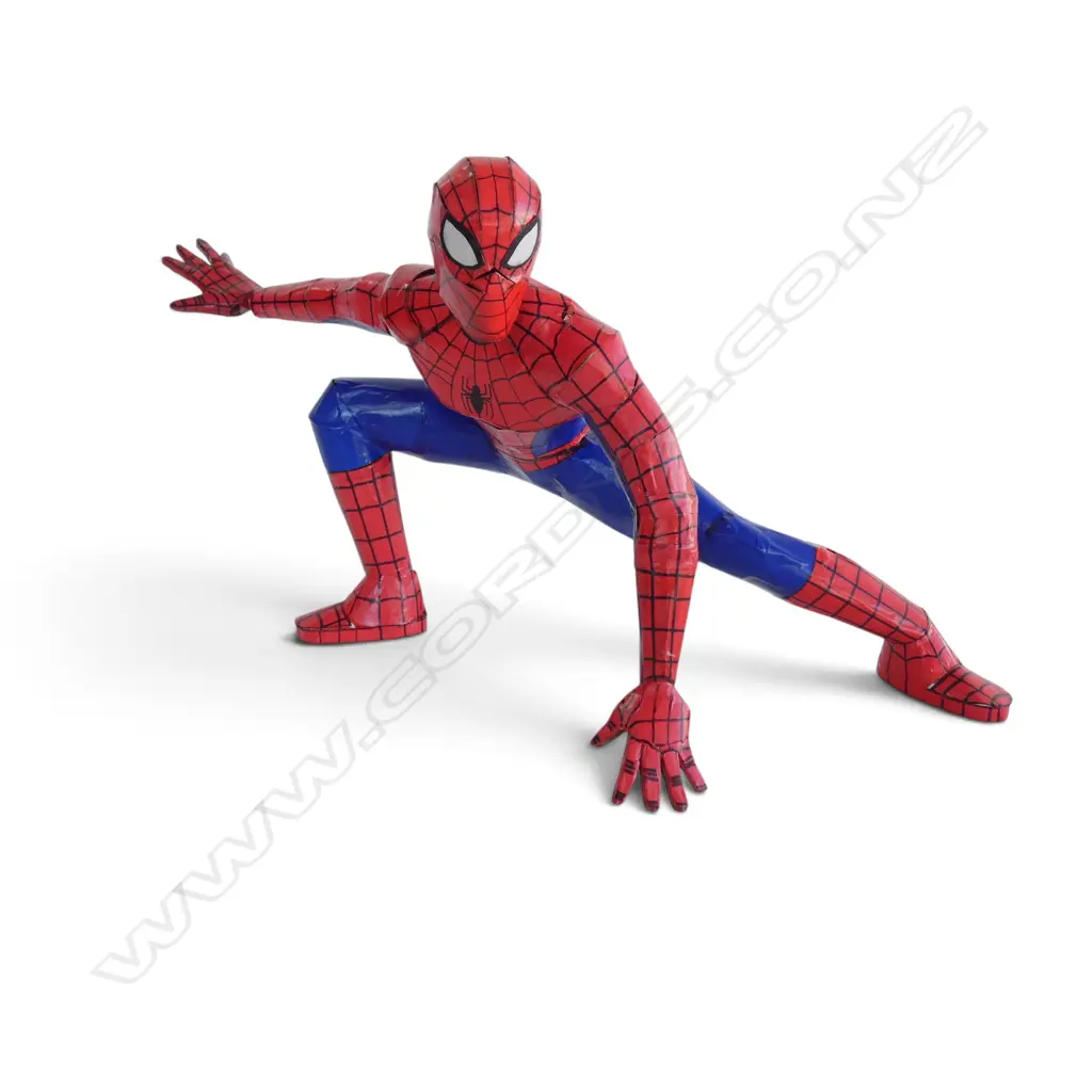 HAND MADE CARDBOARD SPIDERMAN BY STEFSKI NZ, SIGNED H.330mm Image 1++