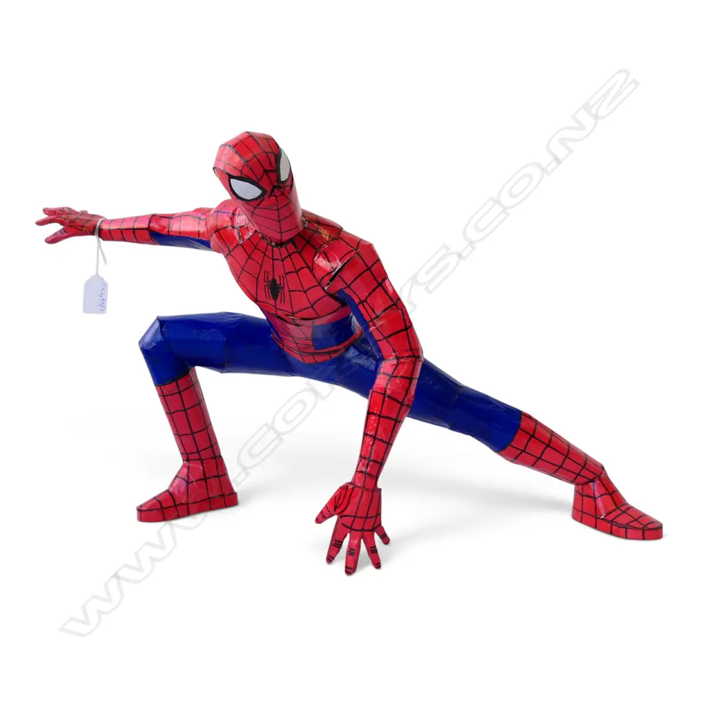 HAND MADE CARDBOARD SPIDERMAN BY STEFSKI NZ, SIGNED H.330mm Image 1++